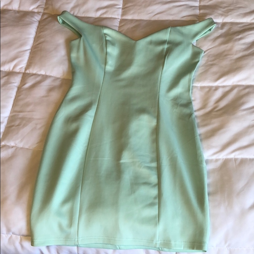 light blue off the shoulder tobi dress